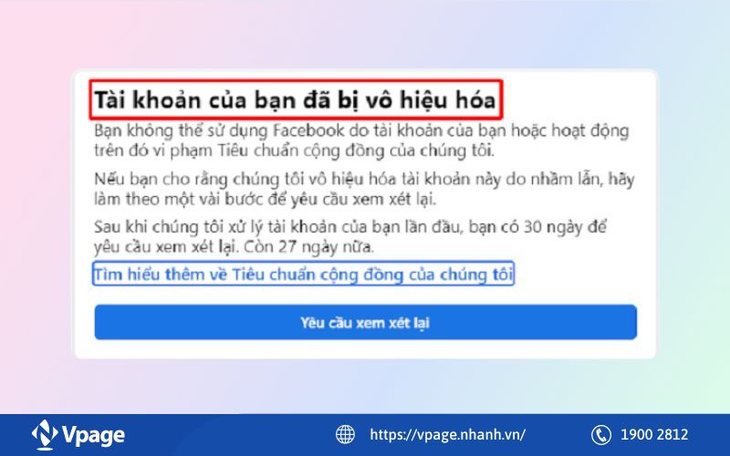 Có thể lấy lại tài khoản Facebook bị vô hiệu hóa không?